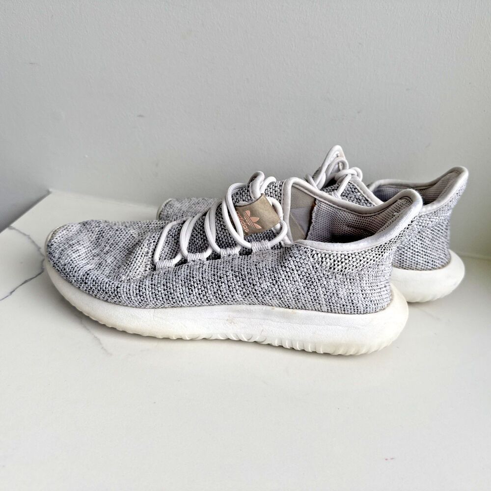 Adidas Cloudfoam Pure Women’s Size 7 Gray Knit Running Walking Sneakers Shoes - Picture 9 of 12